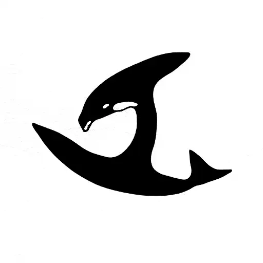 orca whale made of waves tattoo design idea