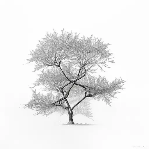 mustard tree branches tattoo design idea