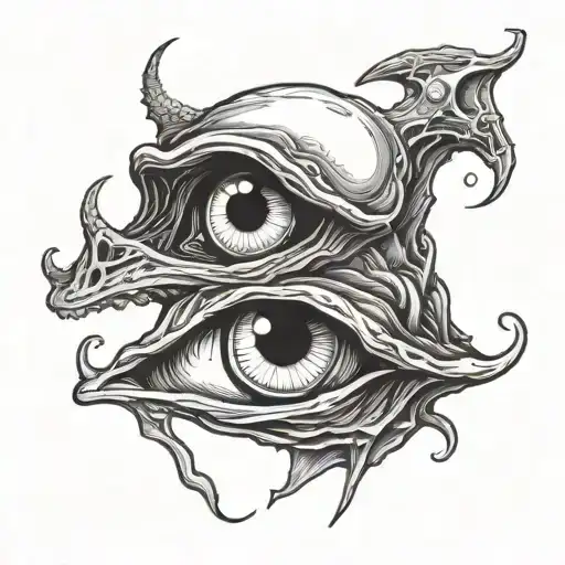 3 eye alien tattoo design idea