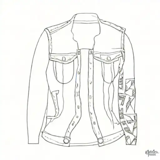 denim vest tattoo design idea