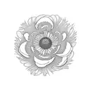 white anemone with eucalyptus and thistle tattoo design idea