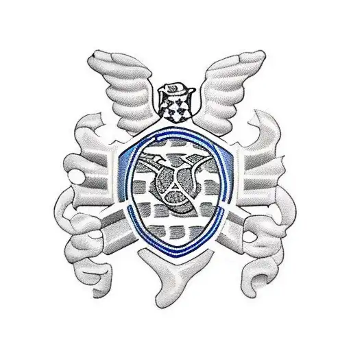 United States Navy turtle with shell patterned after Electricians Mate Rating Badge tattoo design idea
