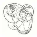 globe puzzle tattoo with compass around it tattoo design idea
