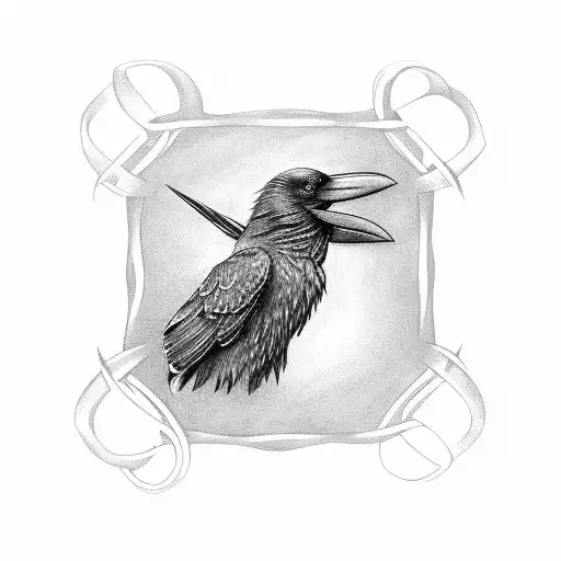 Celtic Knot Raven tattoo design idea