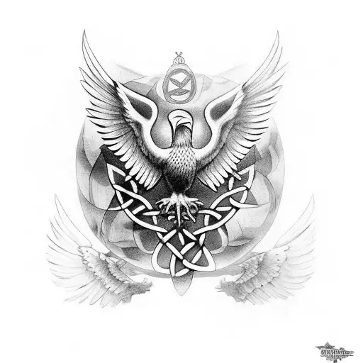 Celtic Raven tattoo design idea