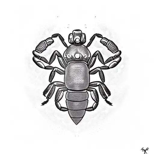 an scorpion killing a heart tattoo design idea