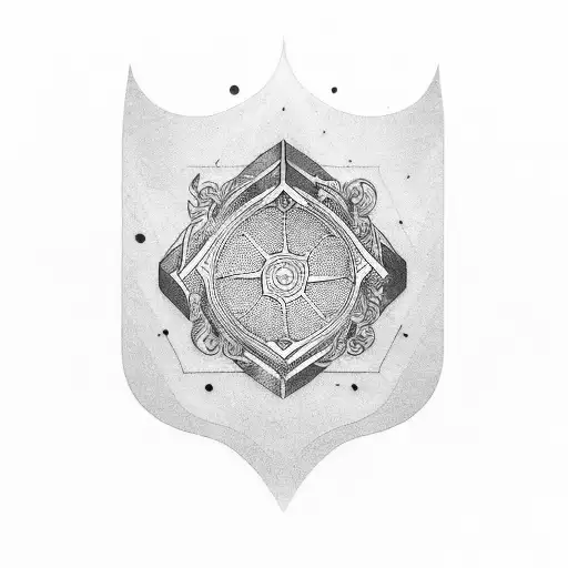 circular shield tattoo design idea