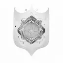 circular shield tattoo design idea