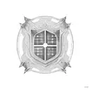 circular shield tattoo design idea