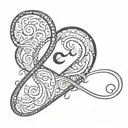 semicolon heart infinity symbol tattoo design idea