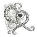 semicolon heart infinity symbol tattoo design idea