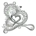 semicolon heart infinity symbol tattoo design idea