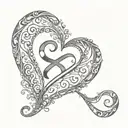 semicolon heart infinity symbol tattoo design idea