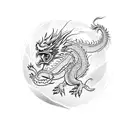 chinese dragon fighting a rooster tattoo design idea