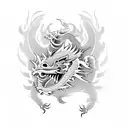 chinese dragon fighting a rooster tattoo design idea