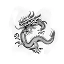 chinese dragon fighting a rooster tattoo design idea