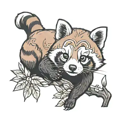 red panda  tattoo design idea