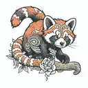 red panda  tattoo design idea