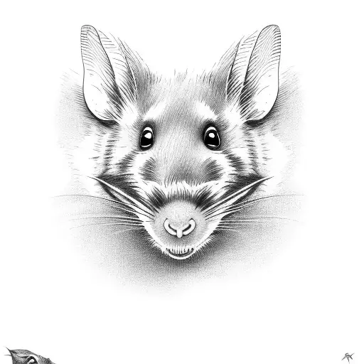 poly rat tattoo design idea