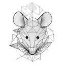 polygonal rat tattoo design idea