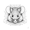 polygonal rat tattoo design idea