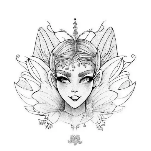 elegant hyacinth like fairy have tattoo design idea