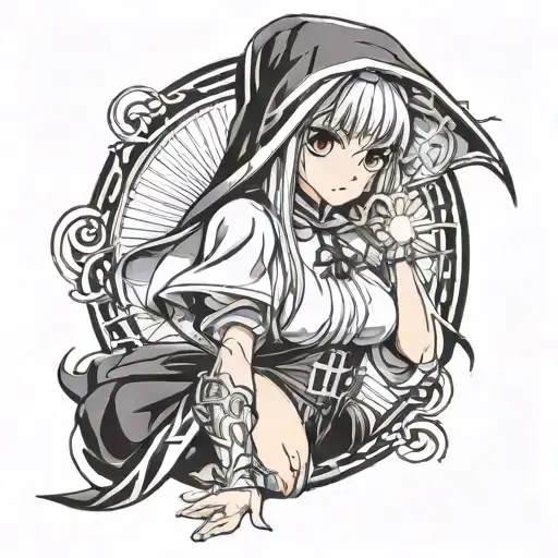 sexy nun horny tattoo design idea