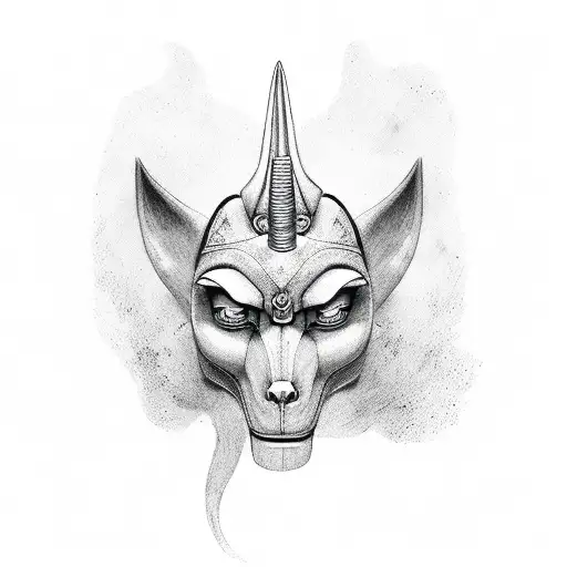 Anubis guarding hell tattoo design idea
