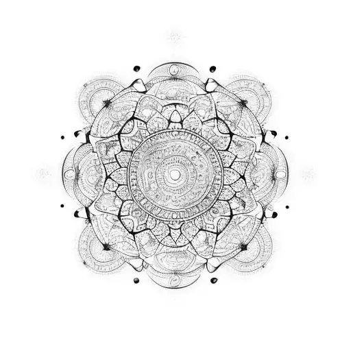 mandala with disco ball tattoo design idea