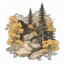 aspen trees mountains  tattoo design idea