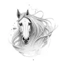 A brown horse tattoo design idea