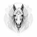 A brown horse tattoo design idea