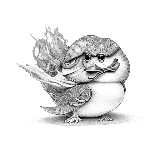 rubber duck tattoo design idea