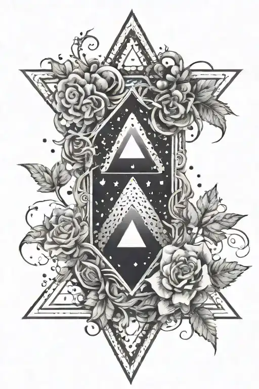 A sexy and edgy card-themed tattoo with sharp nature elements, in a dotwork style tattoo design idea