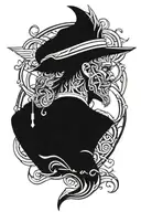 A sexy electrician tribal honor alpha design incorporating elements of cards and sharp nature tattoo design idea