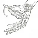 skeleton hand grabbing stick shift tattoo design idea
