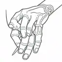 skeleton hand grabbing stick shift tattoo design idea