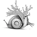 snail tree bubbles tattoo design idea
