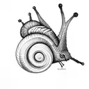 snail tree bubbles tattoo design idea