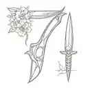 stiletto knife tattoo design idea