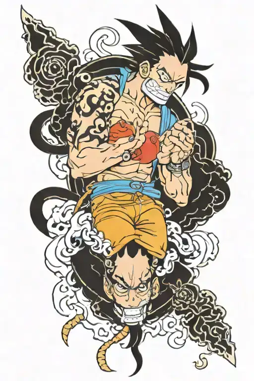 one piece and fullmetal alchemist tattoo design idea