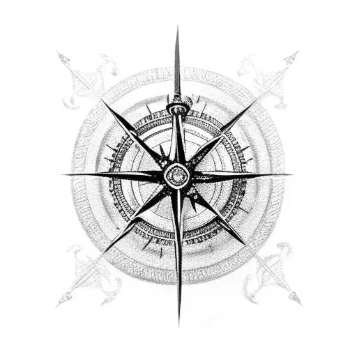 Jack sparrow compass, black compass, box compass tattoo design idea