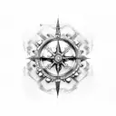 Jack sparrow compass tattoo design idea