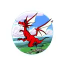Welsh dragon flying over south wales tattoo design idea