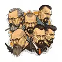 walter white, billy bruto, tony soprano e ragnar lothbrok tattoo design idea