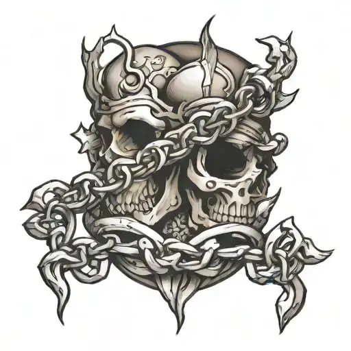 broken shackles tattoo design idea