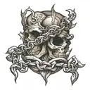 broken shackles tattoo design idea
