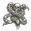 broken shackles tattoo design idea