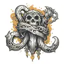 broken shackles tattoo design idea