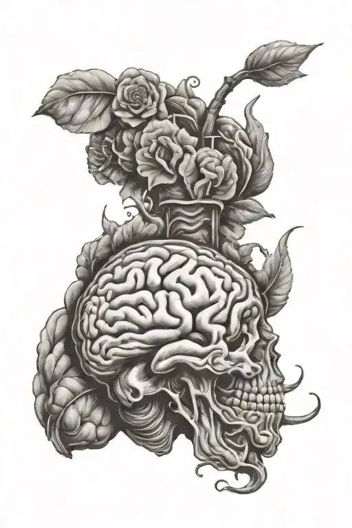 brain tatto buttocks background  tattoo design idea